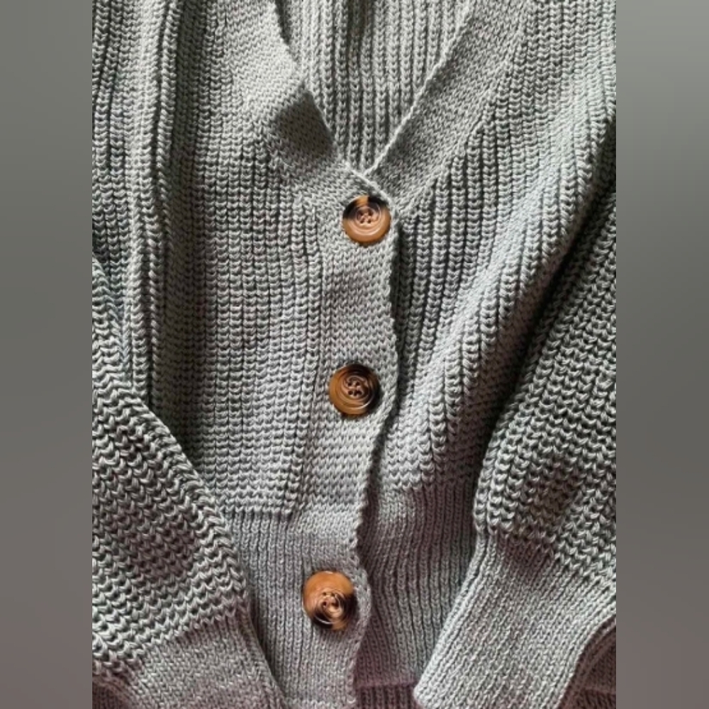 Drop Shoulder Button Cardigan - Picture 4 of 6